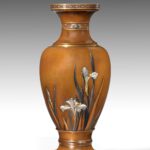 Large Exhibition  Quality Japanese Mixed Metal Vase - Yukiaki For Nogawa Company