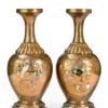 EXQUISITE PAIR OF JAPANESE GOLD LACQUER & SHIBAYAMA SILVER MOUNTED VASES