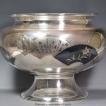 A LARGE & HIGHLY IMPORTANT EXHIBITION QUALITY JAPANESE SILVER & MIXED METAL BOWL (13 artists)