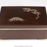 IRON ONLAID JAPANESE DRAGON BOX BY "NOGAWA" ARTIST SIGNED
