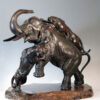 A Monumental Japanese Bronze Elephant & Tiger Okimono - Morimitsu for Seiya.