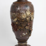 Monumental Japanese Bronze & Mixed Metal Exhibition Vase - Suzuki Chokichi