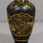 JAPANESE DAMASCENED IRON KOMAI STYLE VASE MEIJI PERIOD