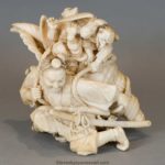STUNNING JAPANESE IVORY SAMURAI OKIMONO BY THE MARUKI COMPANY