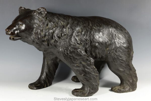 Huge Japanese Bronze Bear Okimono by Genryusai Seiya