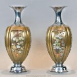 OUTSTANDING PAIR OF JAPANESE GOLD LACQUER & SHIBAYAMA VASES