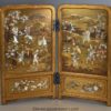 EXHIBITION QUALITY JAPANESE GOLD LACQUER & SHIBAYAMA TWO FOLD SCREEN