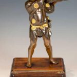 JAPANESE BRONZE PARCEL GILDED FISHERMAN OKIMONO - MIYAO EISUKE