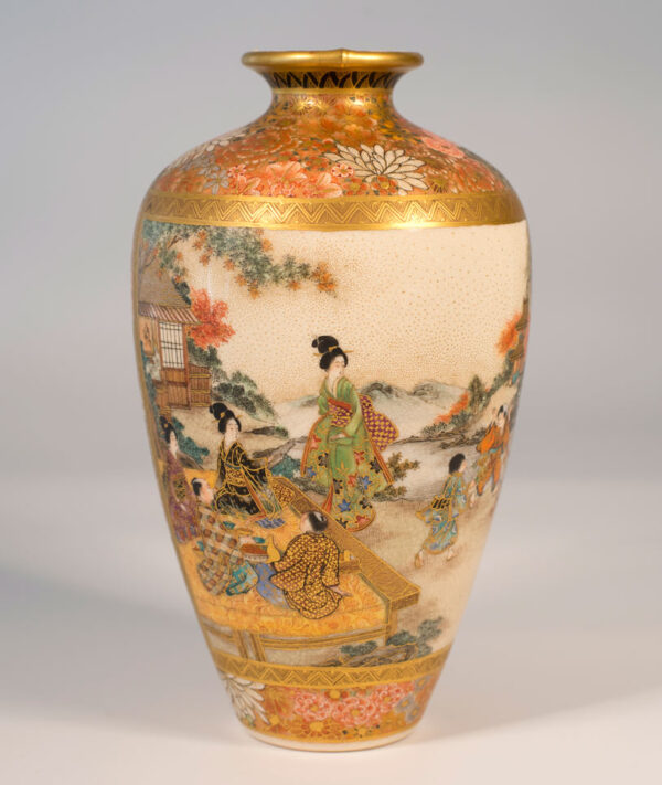 JAPANESE SATSUMA VASE BY RYOZAN OKAMOTO | Steve Sly Japanese Art