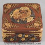 HIGHLY DECORATIVE JAPANESE BRONZE MIXED METAL LIDDED BOX