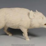 HIGH QUALITY JAPANESE CARVED IVORY WILD BOAR OKIMONO