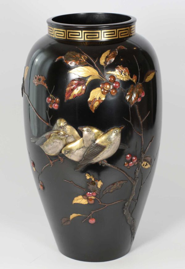 Japanese Mixed metal Vase by  Suzuki Chokichi