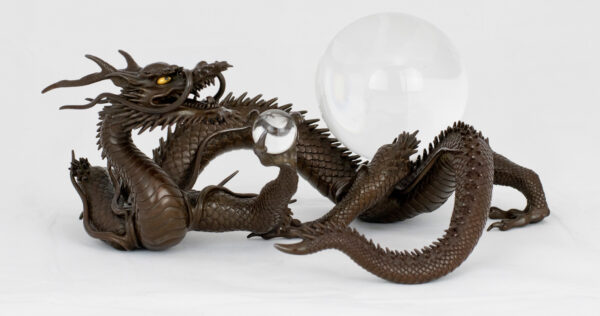 Japanese Bronze Dragon Okimono by Kazumi