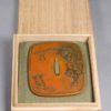 A  JAPANESE COPPER TSUBA WITH NBTHK CERTIFICATE- SHOJO AND TOAD
