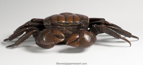 LARGE JAPANESE BRONZE OKIMONO OF AN ARTICULATED CRAB