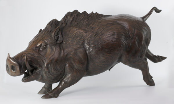 Huge Japanese Bronze Wild Boar Okimono - Maruki Company