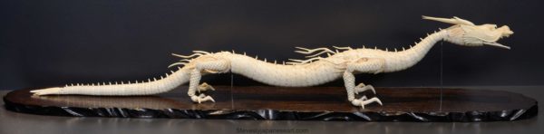 Large Fully Articulated Japanese Ivory Dragon ( Jizai ) Okimono