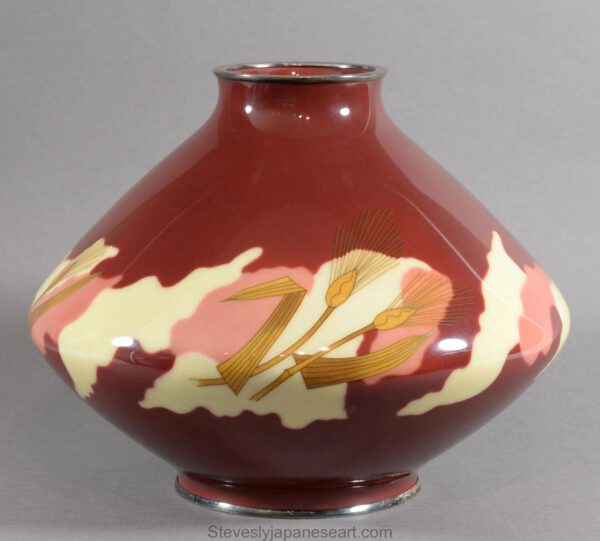 Stylish Japanese Cloisonne Enamel Vase -  Ando Company