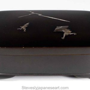 HUMEROUS JAPANESE SILVER LINED ONLAID BRONZE BOX BY KURODA OF KYOTO