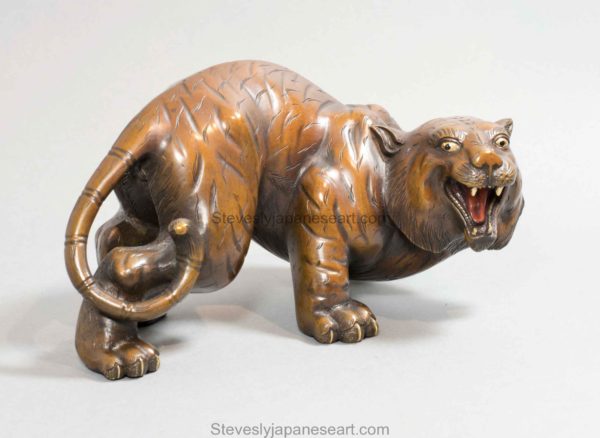 STYLISTIC JAPANESE BRONZE MIXED METAL BRONZE TIGER BY TOSHIHARU