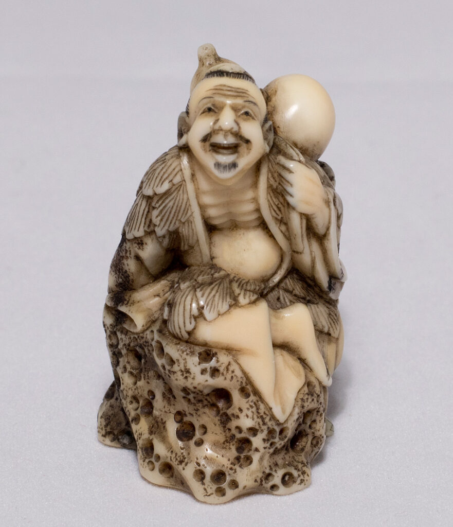 Japanese Walrus Netsuke of Chokaro Sennin | Steve Sly Japanese Art