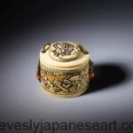 RARE JAPANESE 18TH CENTURY EDO PERIOD IVORY TONKOTSU - CARVED WITH DRAGONS