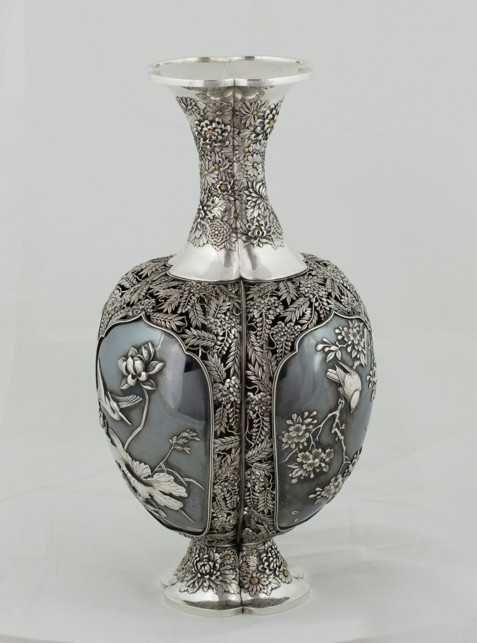 Large Japanese Silver Vase - Ozeki Company | Steve Sly Japanese Art