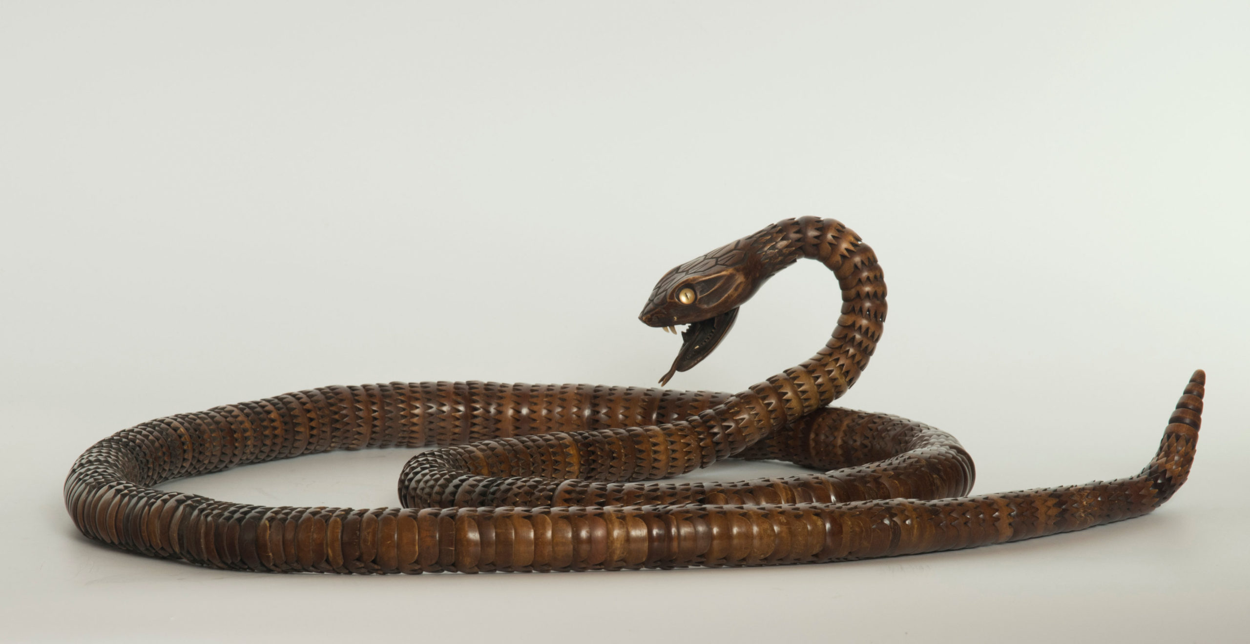 Huge Japanese Wooden Jizai Okimono Snake by Masakazu | Steve Sly