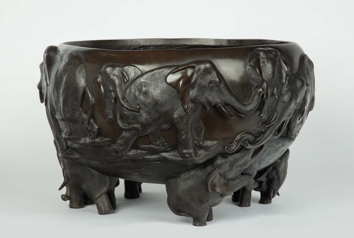 Large Japanese Bronze Elephant Jardiniere- Genryusai Seiya | Steve Sly ...