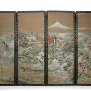 Sensational Japanese Four Fold Textile Screen