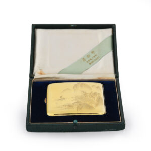 Very Rare 18ct Gold Cigarette Case by Unno Shomin (1844-1915)