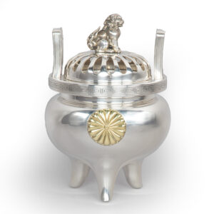 Large Japanese Imperial Silver Koro - Tsukada Shukyo (1848-1918)
