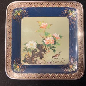 Fine Japanese Gold Wire Cloisonne Enamel Dish