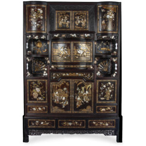Outstanding Japanese Gold Lacquer and Shibayama Shodana Cabinet