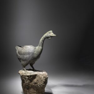 Lifesize Pair of Japanese Bronze Garden Okimono - Geese