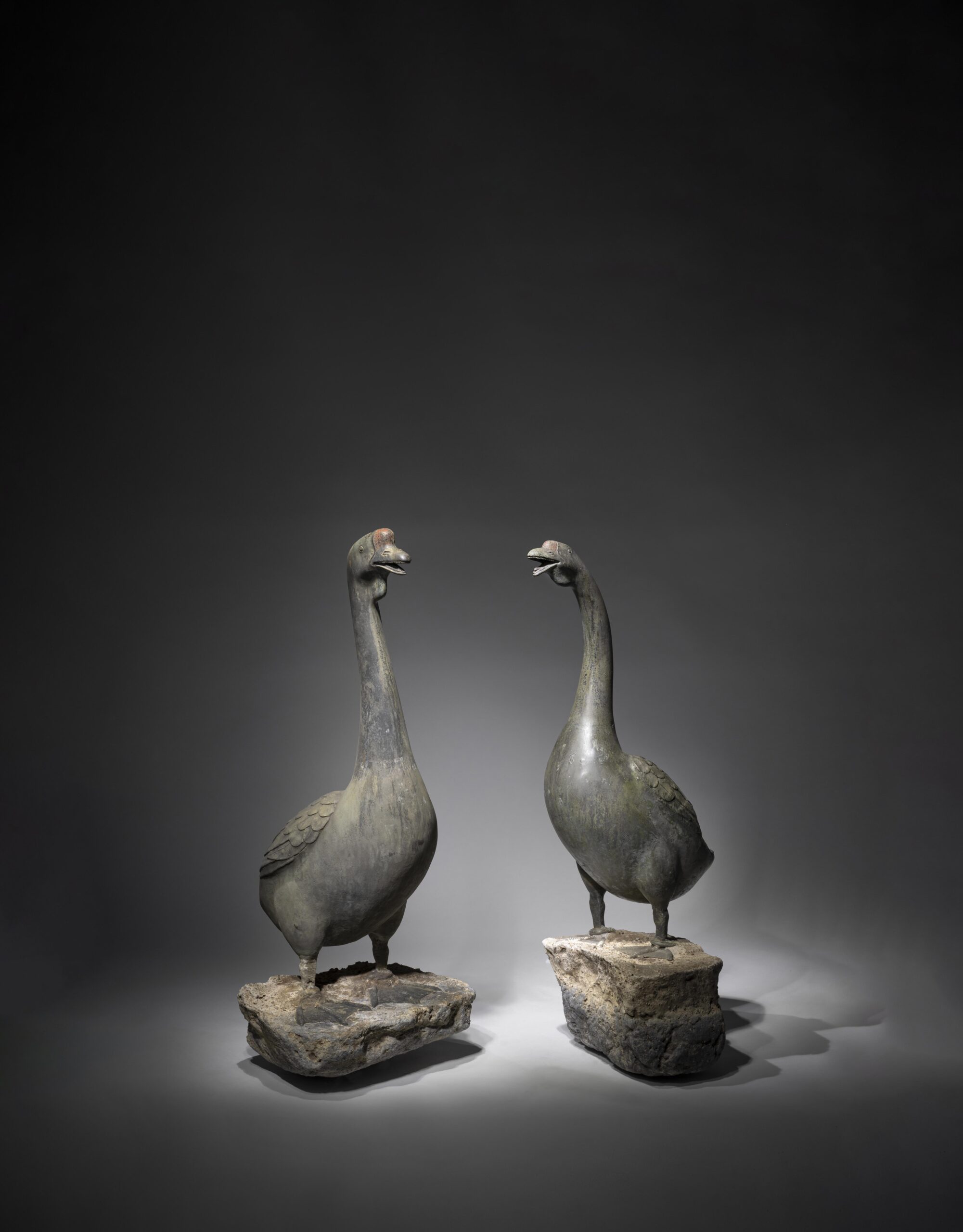 A Pair Of Huge Scale Japanese Bronze Geese | Steve Sly